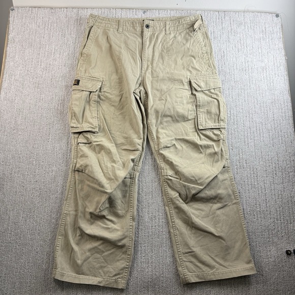VTG Polo Jeans Co Ralph Lauren Cargo Pants Mens 38x34 Khaki Military Surplus - Picture 1 of 13